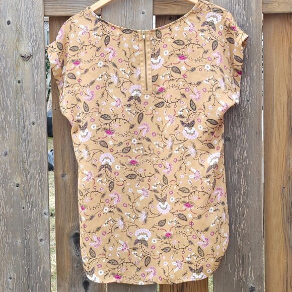 BEAUTIFUL PINK ROSE Paisley Top Women's Size Medium CAP SLEEVE - Picture 2 of 7